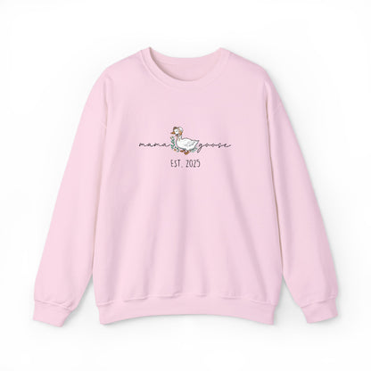 Personalised Embroidered Mama Goose Sweatshirt – Custom Year Mom Sweater