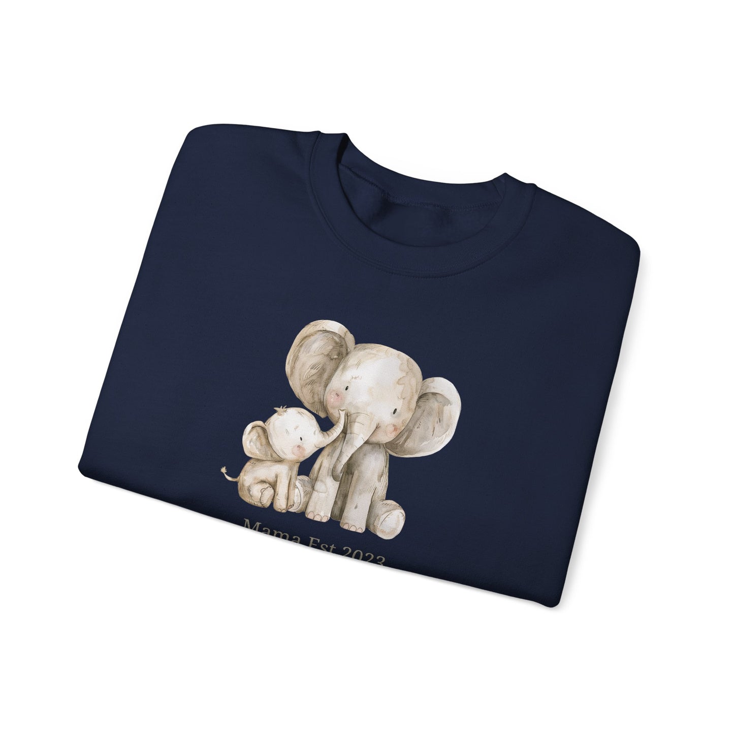 Personalised Mama Est. Year Sweatshirt – Elephant Mama & Baby Design