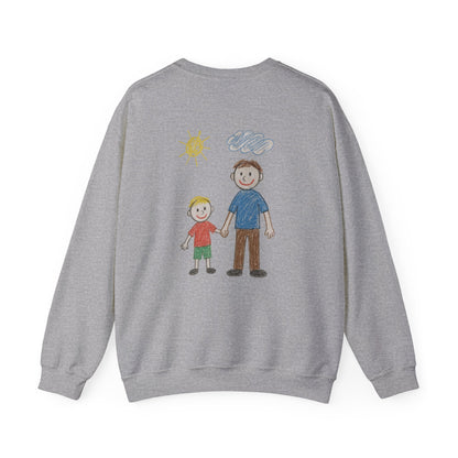 Mens Personalised Kids Drawing Sweatshirt – Custom Child’s Artwork Printed on Back