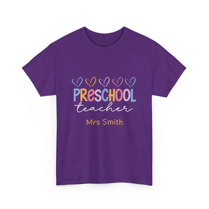 Personalized Preschool Teacher Shirt Custom Name Teacher T-Shirt, Preschool Teachers gift, cute classroom tee, custom teacher appreciation
