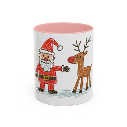 Personalised Kids’ Drawing Mug – Custom Artwork Ceramic Mug with Colour Handle & Interior (11oz, Dishwasher & Microwave Safe)