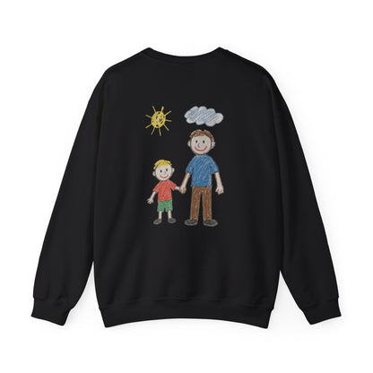 Mens Personalised Kids Drawing Sweatshirt – Custom Child’s Artwork Printed on Back