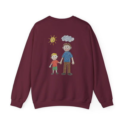 Mens Personalised Kids Drawing Sweatshirt – Custom Child’s Artwork Printed on Back