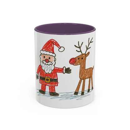 Personalised Kids’ Drawing Mug – Custom Artwork Ceramic Mug with Colour Handle & Interior (11oz, Dishwasher & Microwave Safe)