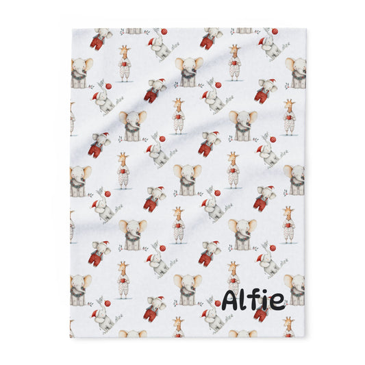 Personalised Fleece Blanket – Custom Name Kids Blanket (40x30 inch) | Cute Animal Print | Cosy Gift for Children & Toddlers