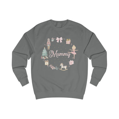 Personalised “Mummy” Christmas Sweatshirt – Nutcracker, Ballerina & Festive Design | Matching Family Christmas Jumper | Custom Name Sweater