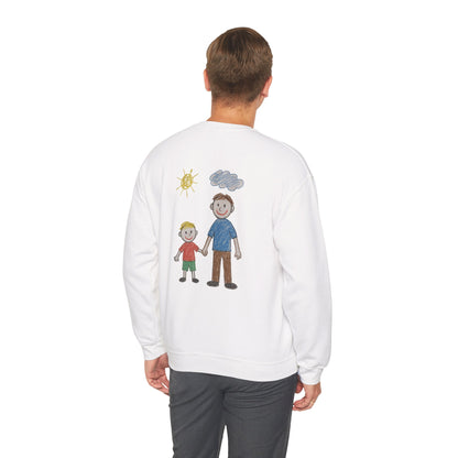 Mens Personalised Kids Drawing Sweatshirt – Custom Child’s Artwork Printed on Back