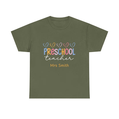 Personalized Preschool Teacher Shirt Custom Name Teacher T-Shirt, Preschool Teachers gift, cute classroom tee, custom teacher appreciation