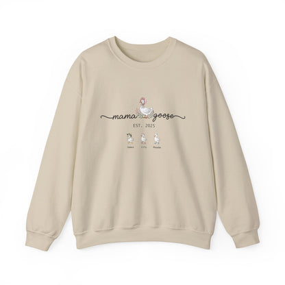Personalised Mama Goose Sweatshirt – Custom Mum Family Goose Jumper with Kids’ Names