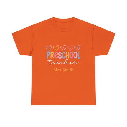 Personalized Preschool Teacher Shirt Custom Name Teacher T-Shirt, Preschool Teachers gift, cute classroom tee, custom teacher appreciation