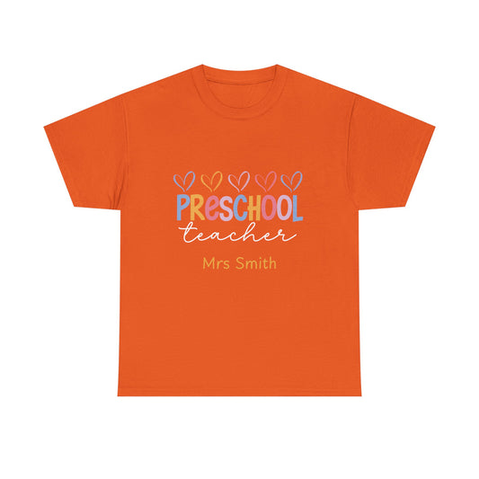 Personalized Preschool Teacher Shirt Custom Name Teacher T-Shirt, Preschool Teachers gift, cute classroom tee, custom teacher appreciation