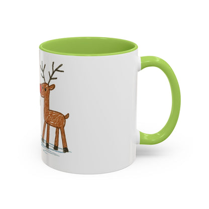 Personalised Kids’ Drawing Mug – Custom Artwork Ceramic Mug with Colour Handle & Interior (11oz, Dishwasher & Microwave Safe)