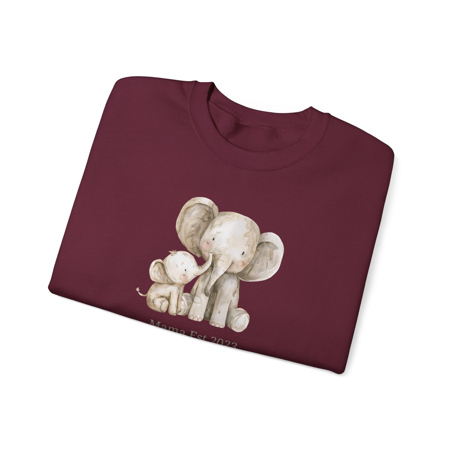 Personalised Mama Est. Year Sweatshirt – Elephant Mama & Baby Design
