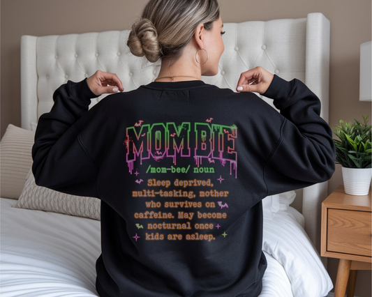 Mombie Sweatshirt - Funny Mom Life Sweater, Sleep Deprived Mom Gift, Cute Halloween Mom Jumper mom present