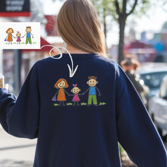 Personalised Kids Drawing Sweatshirt – Custom Child’s Artwork Printed on Back