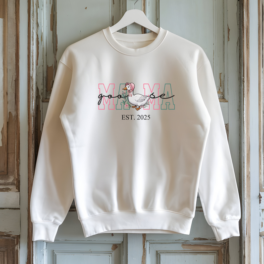 Personalised Mama Goose Printed Sweatshirt – Custom Year Mom/Mum Sweater