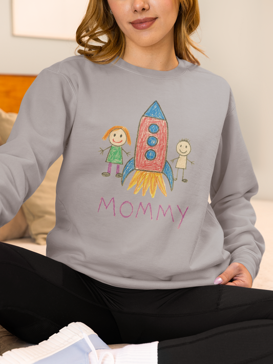 Ladies Personalised Kids Drawing Sweatshirt – Custom Child’s Artwork Printed on Front