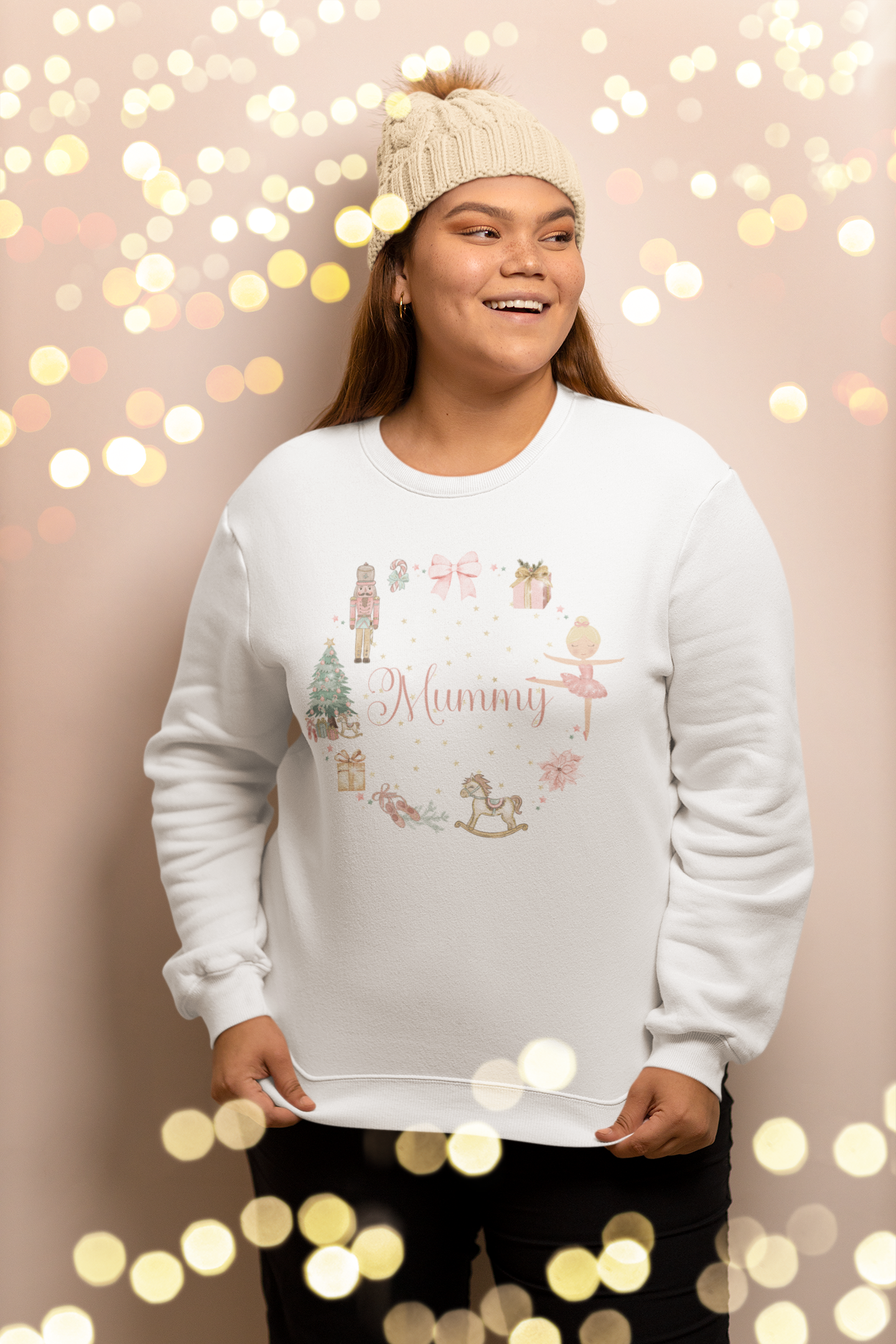 Personalised “Mummy” Christmas Sweatshirt – Nutcracker, Ballerina & Festive Design | Matching Family Christmas Jumper | Custom Name Sweater