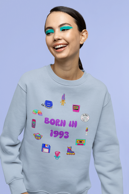 Personalised 90s Birth Year Sweatshirt (1990–1999) | Retro Aesthetic Unisex Jumper