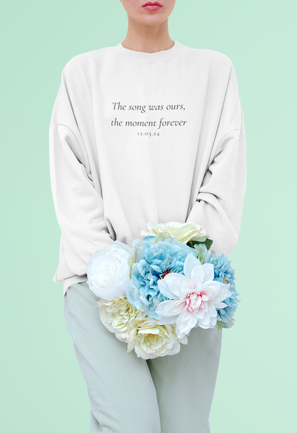 Personalised Wedding Sweatshirt – First Dance Lyric & Date Keepsake
