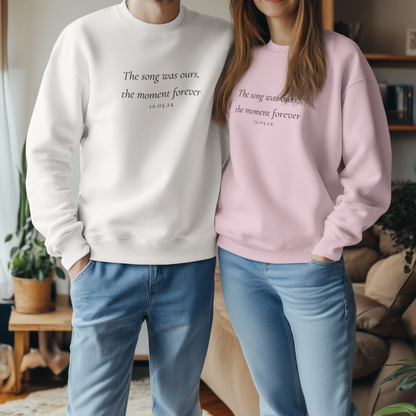 Personalised Wedding Sweatshirt – First Dance Lyric & Date Keepsake