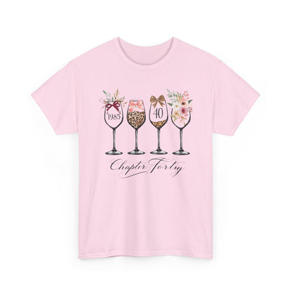 40th Birthday Shirt for Women -Chapter Forty T-Shirt, 1985 Birthday Gift, Turning 40 Celebration Tee Ladies fortieth Birthday Gift