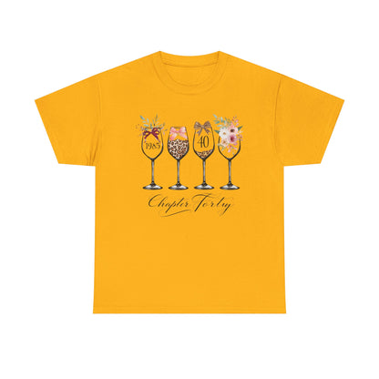 40th Birthday Shirt for Women -Chapter Forty T-Shirt, 1985 Birthday Gift, Turning 40 Celebration Tee Ladies fortieth Birthday Gift