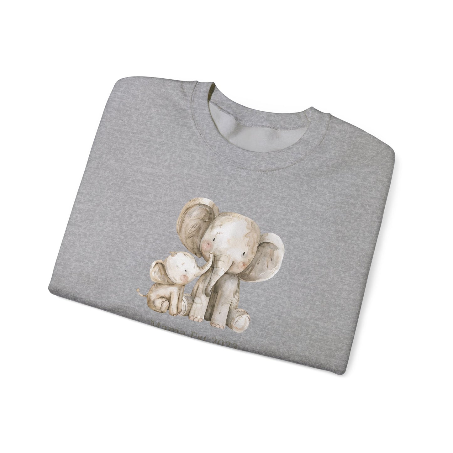 Personalised Mama Est. Year Sweatshirt – Elephant Mama & Baby Design