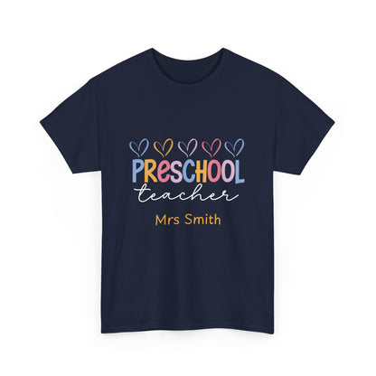 Personalized Preschool Teacher Shirt Custom Name Teacher T-Shirt, Preschool Teachers gift, cute classroom tee, custom teacher appreciation