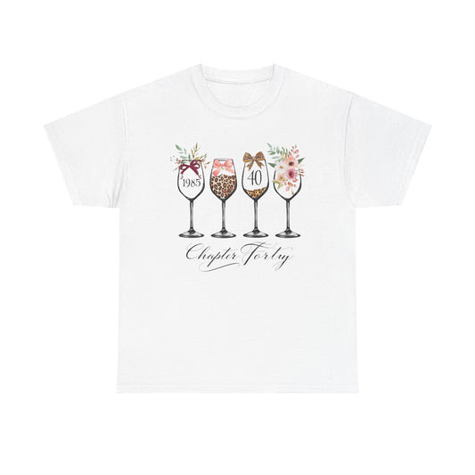 40th Birthday Shirt for Women -Chapter Forty T-Shirt, 1985 Birthday Gift, Turning 40 Celebration Tee Ladies fortieth Birthday Gift