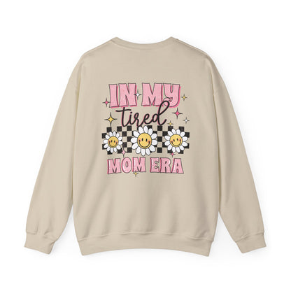 In My Tired Mom Era Sweatshirt - Funny Mom Life Sweater, Cute Retro Flower Jumper, Birthday or Christmas Gift for Moms