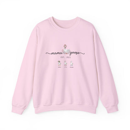 Personalised Mama Goose Sweatshirt – Custom Mum Family Goose Jumper with Kids’ Names