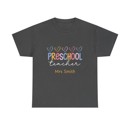 Personalized Preschool Teacher Shirt Custom Name Teacher T-Shirt, Preschool Teachers gift, cute classroom tee, custom teacher appreciation