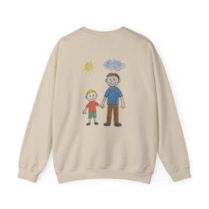 Mens Personalised Kids Drawing Sweatshirt – Custom Child’s Artwork Printed on Back