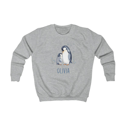 Matching Family Penguin Sweatshirts – Personalised Name Jumpers for Mum & Child | Custom Winter Christmas Sweater Set