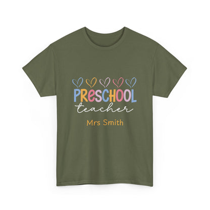 Personalized Preschool Teacher Shirt Custom Name Teacher T-Shirt, Preschool Teachers gift, cute classroom tee, custom teacher appreciation