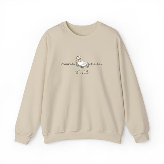 Personalised Embroidered Mama Goose Sweatshirt – Custom Year Mom Sweater