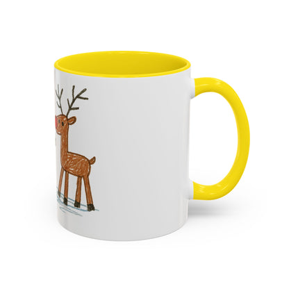 Personalised Kids’ Drawing Mug – Custom Artwork Ceramic Mug with Colour Handle & Interior (11oz, Dishwasher & Microwave Safe)