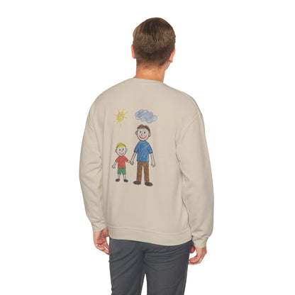 Mens Personalised Kids Drawing Sweatshirt – Custom Child’s Artwork Printed on Back