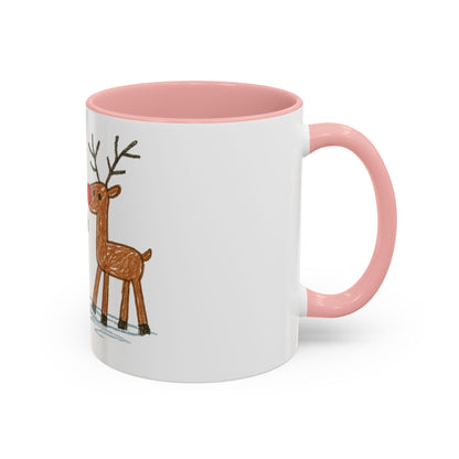 Personalised Kids’ Drawing Mug – Custom Artwork Ceramic Mug with Colour Handle & Interior (11oz, Dishwasher & Microwave Safe)