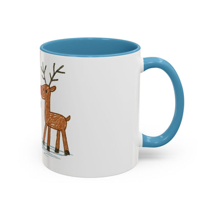 Personalised Kids’ Drawing Mug – Custom Artwork Ceramic Mug with Colour Handle & Interior (11oz, Dishwasher & Microwave Safe)