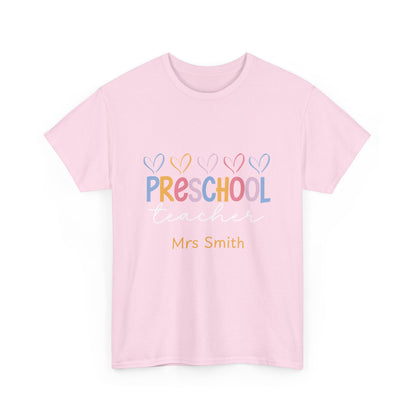 Personalized Preschool Teacher Shirt Custom Name Teacher T-Shirt, Preschool Teachers gift, cute classroom tee, custom teacher appreciation