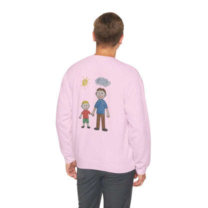 Mens Personalised Kids Drawing Sweatshirt – Custom Child’s Artwork Printed on Back