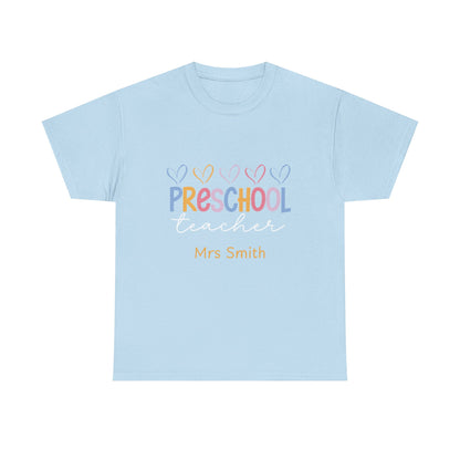 Personalized Preschool Teacher Shirt Custom Name Teacher T-Shirt, Preschool Teachers gift, cute classroom tee, custom teacher appreciation