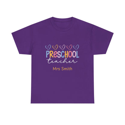 Personalized Preschool Teacher Shirt Custom Name Teacher T-Shirt, Preschool Teachers gift, cute classroom tee, custom teacher appreciation