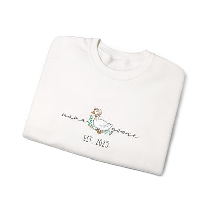 Personalised Embroidered Mama Goose Sweatshirt – Custom Year Mom Sweater