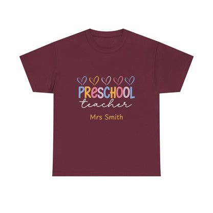 Personalized Preschool Teacher Shirt Custom Name Teacher T-Shirt, Preschool Teachers gift, cute classroom tee, custom teacher appreciation