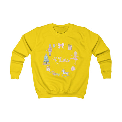 Personalised Children’s Christmas Sweatshirt – Nutcracker & Ballerina Design | Matching Mummy and Me Jumper | Custom Name Kids Christmas Sweater