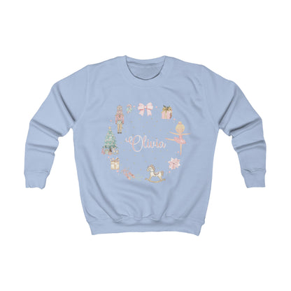 Personalised Children’s Christmas Sweatshirt – Nutcracker & Ballerina Design | Matching Mummy and Me Jumper | Custom Name Kids Christmas Sweater