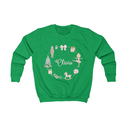 Personalised Children’s Christmas Sweatshirt – Nutcracker & Ballerina Design | Matching Mummy and Me Jumper | Custom Name Kids Christmas Sweater